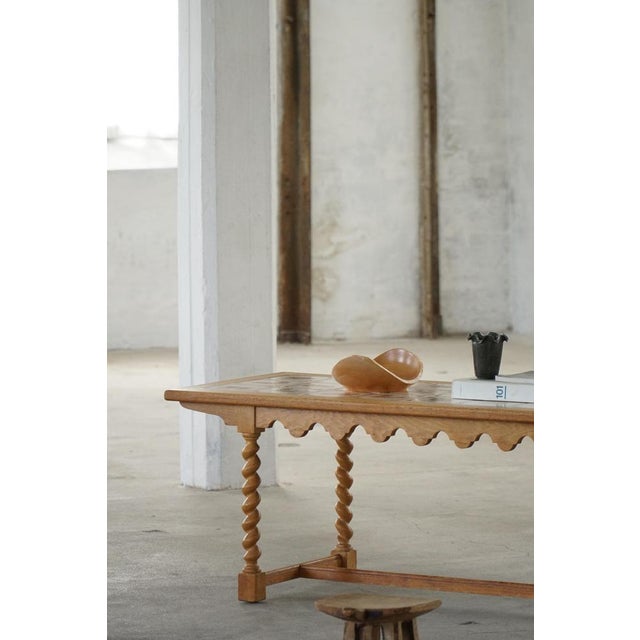 Mid-Century Modern Danish Oak Coffee Table with Ceramic Tile Top, 1950s For Sale - Image 12 of 18
