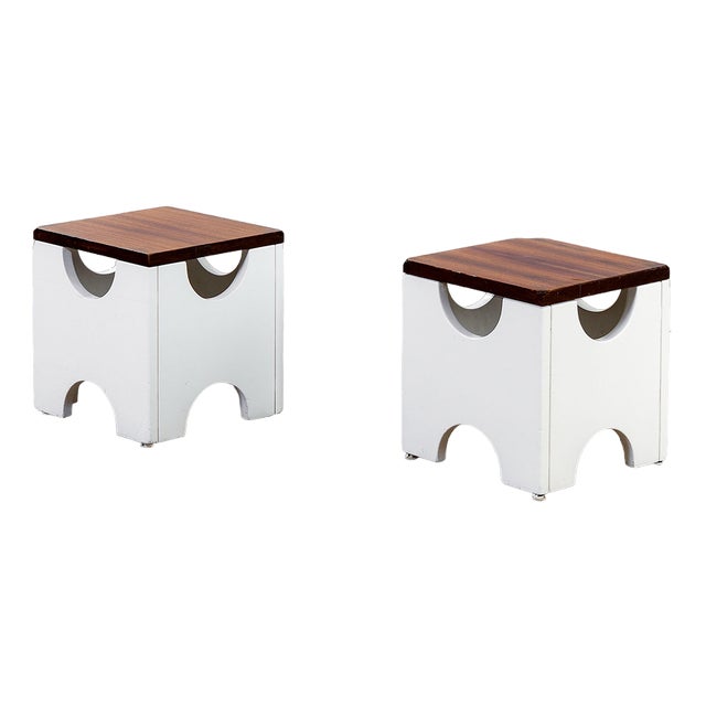 Mod. T29 Dado Poufs by Ettore Sottsass for Poltronova, 1960s, Set of 2 For Sale