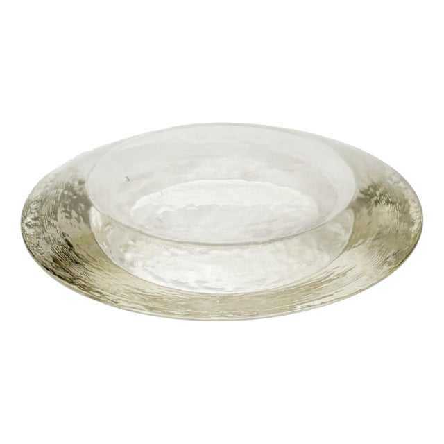Vintage Round Glass Ashtray, France, 1970s For Sale