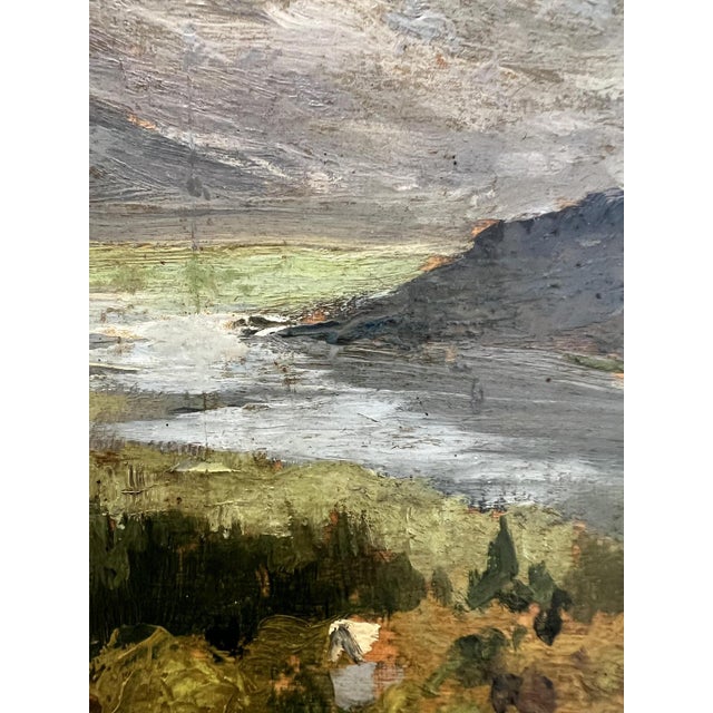 Giuseppe Buscaglione, Piedmontese Landscape, Oil on Canvas, 1920s, Framed For Sale - Image 6 of 13