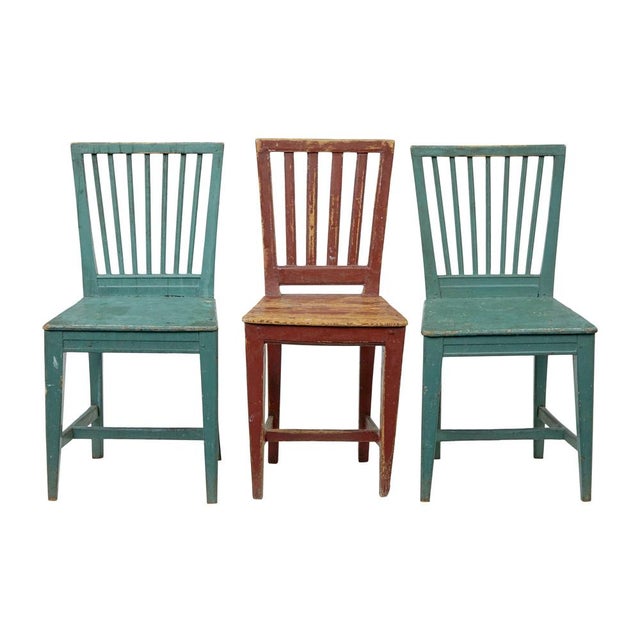 Painted Pine Harlequin Dining Chairs, 1860, Set of 6 For Sale - Image 6 of 15