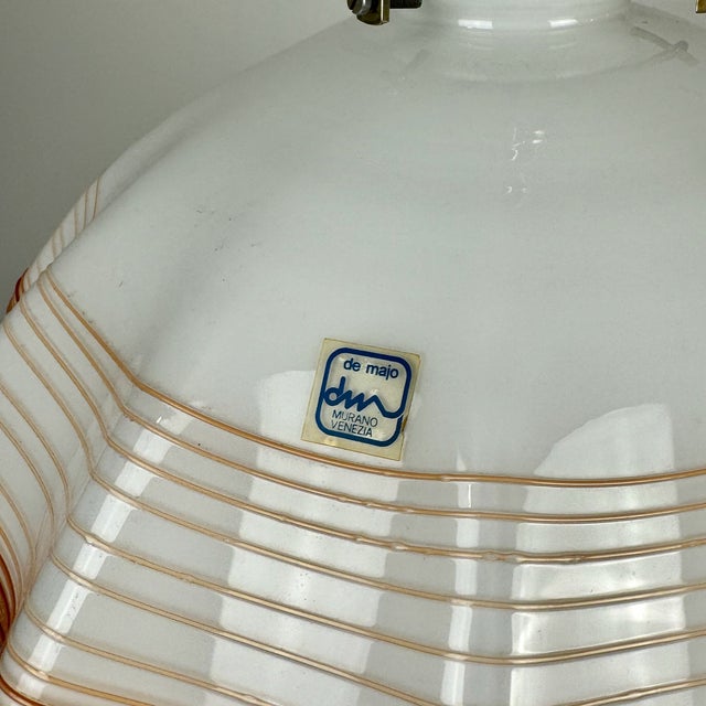 Mid-Century Murano Glass Fazzoletto Pendant Lamp from De Majo, Italy, 1970s For Sale - Image 6 of 8