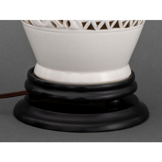 Chinese Blanc De Chine Pierced Porcelain Table Lamp For Sale In New York - Image 6 of 8