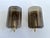 Pair of Vintage Limburg wall Lights featuring smoked glass shades mounted on a brass rectangular frame, original 1970s...