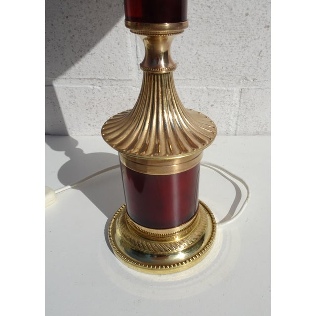Empire Neoclassical Bronze and Bakelite Table Lamp, 1970s For Sale - Image 9 of 18