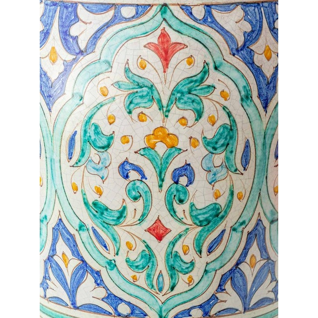 Lovingly hand-crafted by Amitābha Studio from a Spanish hand-painted Nasrid ceramic vase by Al Yarrar of Granada, this...