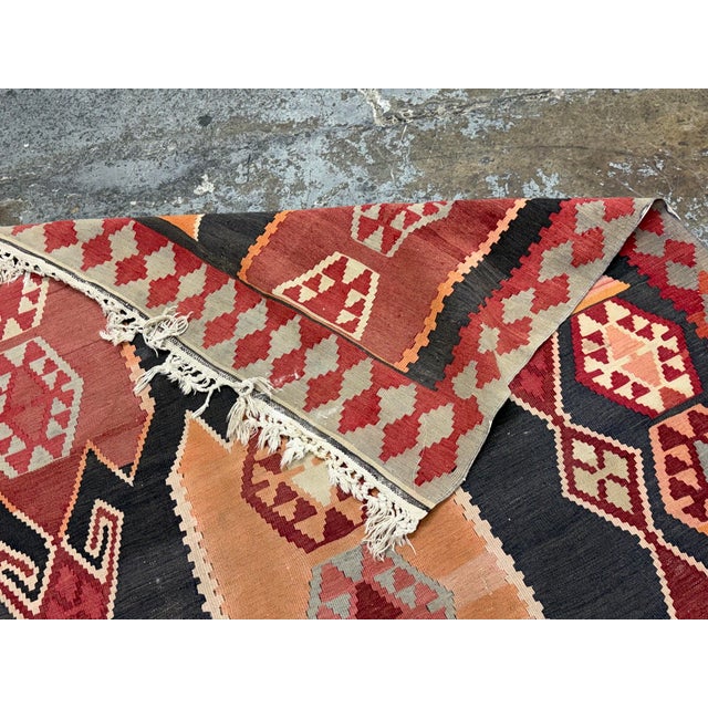 4ft 8in × 13ft 4in Simonian Turkish Kilim Area Rug For Sale - Image 12 of 12