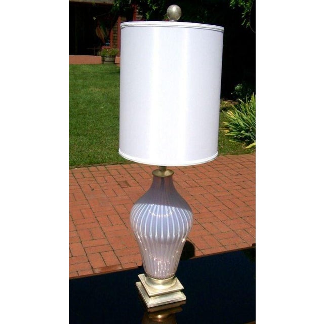 1960s Exceptional Overscaled Marbro Soft Lilac-Tone Murano Glass Lamp For Sale - Image 18 of 18
