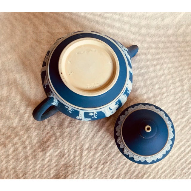Exquisite Wedgwood Bone China Jasperware Dipped Teapot - "Classical" Pattern For Sale - Image 6 of 7