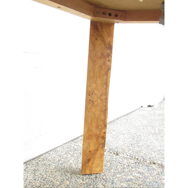 Wood Burl Walnut Extendable Parsons Dining Table by Edward Wormley for Dunbar For Sale - Image 7 of 18