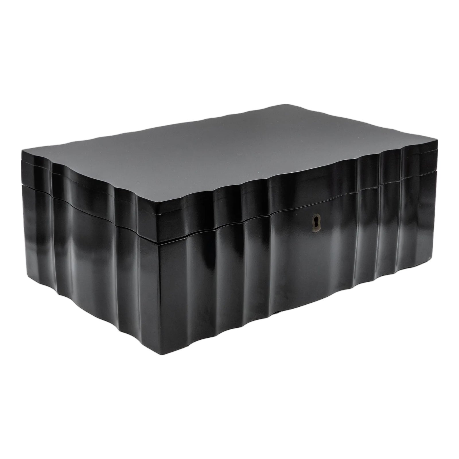 Large Scale Serpentine Ebony Box Anglo-Indian, Circa 1840 | Chairish