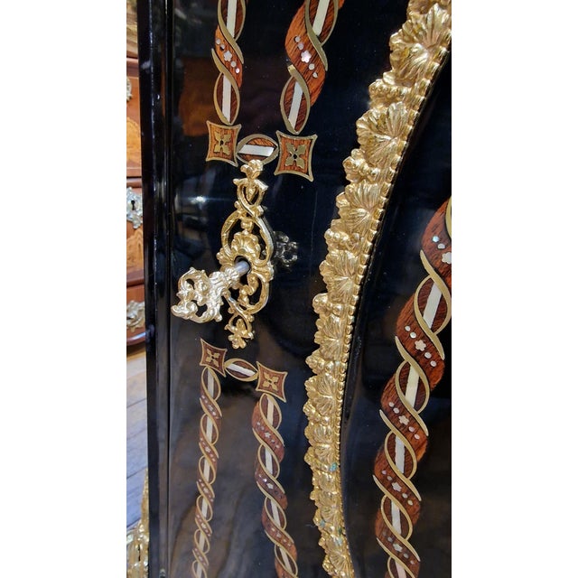 Napoleon III Dresser in Black Wood and White Marble For Sale - Image 12 of 15