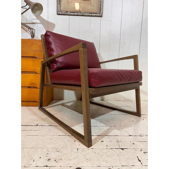 Modern Lounge Chair in Dark Red Leather by Andy Thornton, England, 1980s For Sale - Image 3 of 13