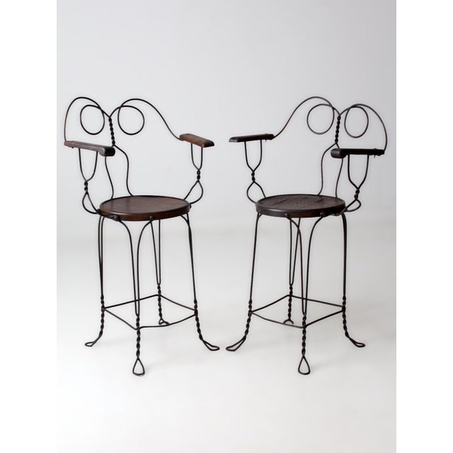 Antique a.h. Andrews Wire Ice Cream Parlor Bar Stools For Sale - Image 13 of 16