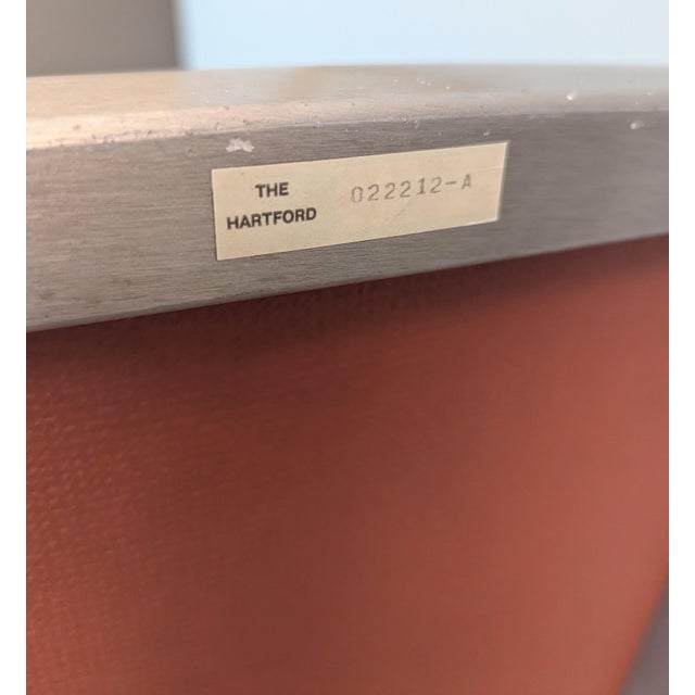 Mid-Century Goodform Aluminum & Terracotta Vinyl Arm Chairs - A Pair For Sale - Image 12 of 14