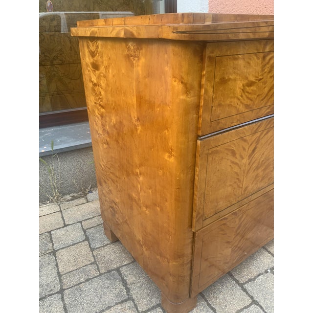 Biedermeier Chest of Drawers in Birch, 1830 For Sale - Image 9 of 16