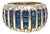 18k Yellow Gold Blue Sapphire Ring With 3.08ctw Diamonds, Size 5.5 For Sale