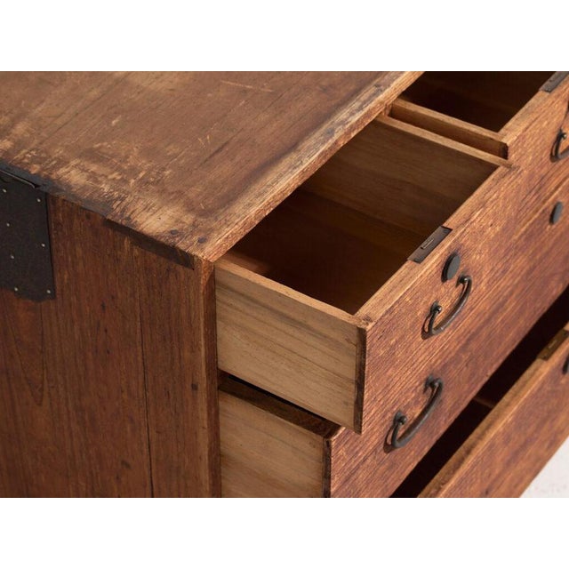 Antique Japanese Tansu Base Cabinet For Sale - Image 5 of 11