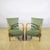 Art Deco Armchairs with Beech Armrests and Spring Padding in Green Skai, 1950s, Set of 2 For Sale - Image 9 of 9