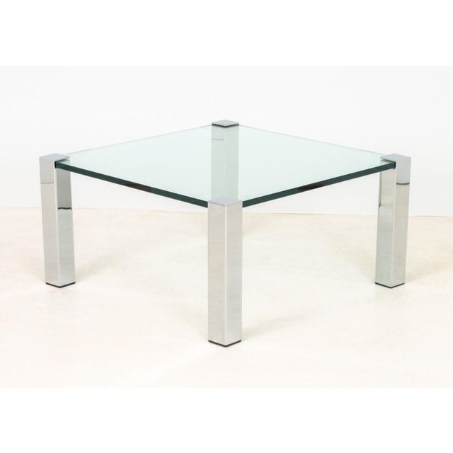 Metal Italian Chrome and Glass Top Coffee Table For Sale - Image 7 of 7
