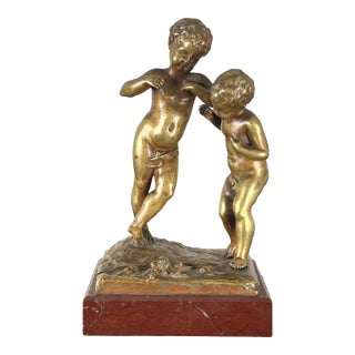 Antique Bronze Sculpture “Jeunes Garcons” by Louis Kley, French 1833-1911 For Sale