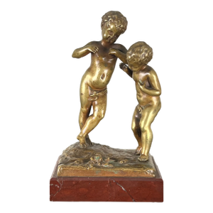 Antique Bronze Sculpture “Jeunes Garcons” by Louis Kley, French 1833-1911