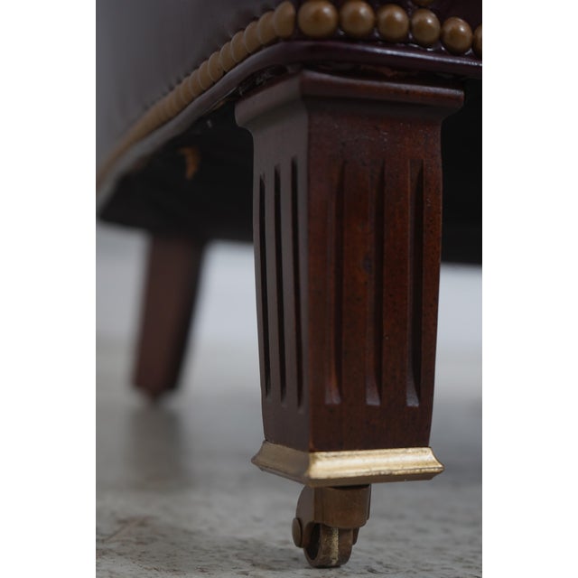 Burgundy Hancock & Moore Tufted Chair & Ottoman For Sale - Image 8 of 18