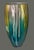 Contemporary Modern Tall 14'' Italian Art Glass Alcohol Ink Painted Vase Teal Gold & Silver For Sale - Image 3 of 8
