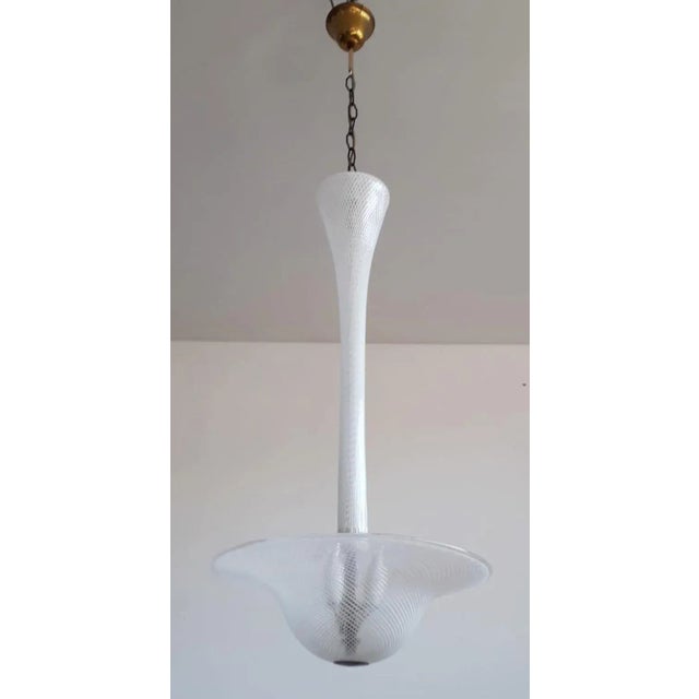 Italian Mid 20th Century Murano Reticello Pendant by Carlo Scarpa for Venini For Sale - Image 3 of 8