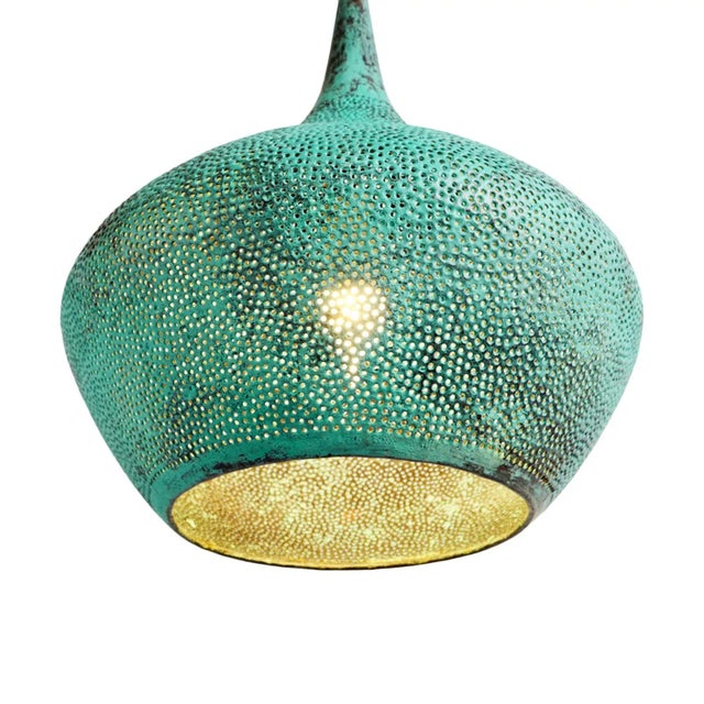 Industrial Copper Rain Drop Pendant Light Small For Sale - Image 3 of 7