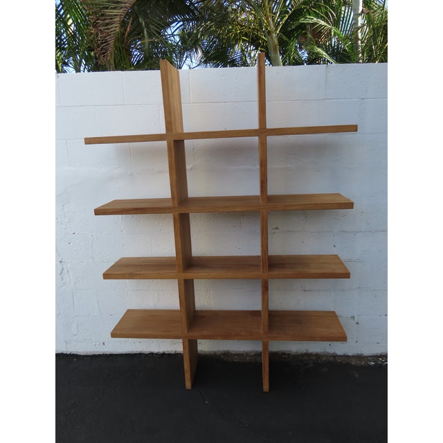 Wood Vintage Open Bookcase Display Shelving Etagere 6457 For Sale - Image 12 of 14