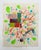 A colorful work on paper from mid career artist Ben Junta Acrylic, Collage, Ink on Paper 14.75" x 12"