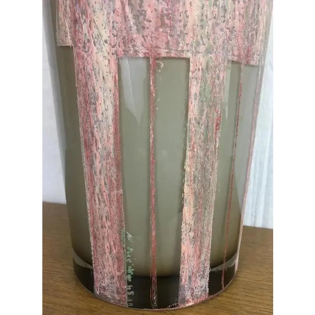 French Art Deco Etched Glass Floor Vase by Anatole Riecke, France For Sale - Image 3 of 11