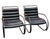 1970s Pair of Black Leather and Steel Cantilever Armchairs For Sale - Image 9 of 12