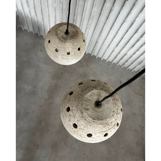 Hand-Crafted Textured Pendant Lights, Set of 2 For Sale - Image 3 of 6