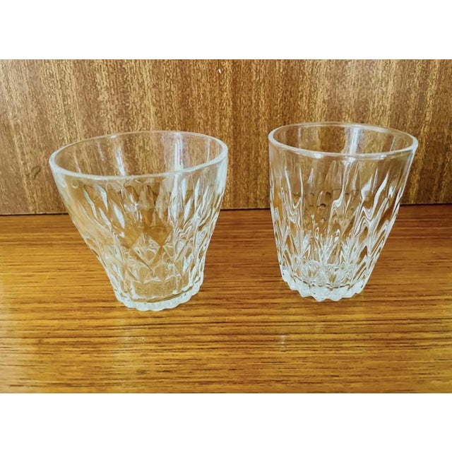 Vintage Diamond Cut Water Glasses from Vereco Duralex, France, 1950s, Set of 6 For Sale - Image 9 of 11