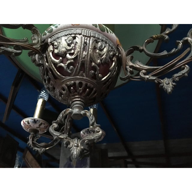 Glass Vintage Glass and Metal Chandelier, 1950s For Sale - Image 7 of 18