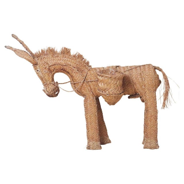 Spanish Hand-Woven Wicker Donkey, 1950s For Sale - Image 15 of 15