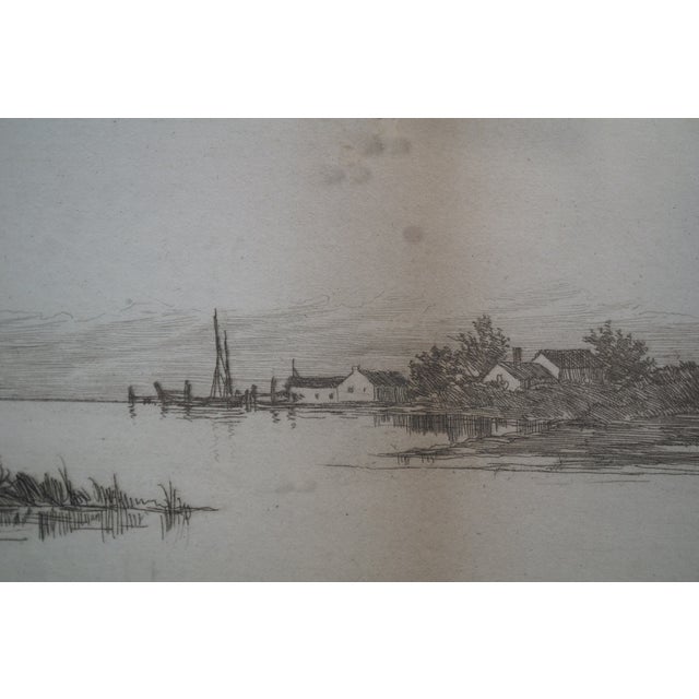 Antique Edward Loyal Field Signed Home Sweet Home Landscape Etching 33" For Sale - Image 9 of 12