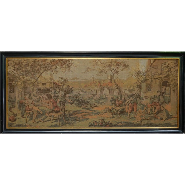 Large French Napoleon III Embroidered Tapestry, 1860s For Sale