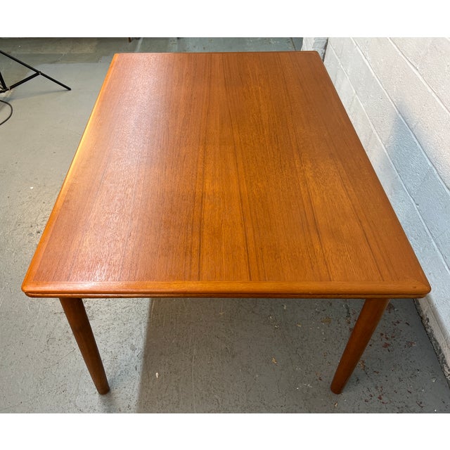 Mid 20th Century Mid-Century Danish Teak Extendable Draw-Leaf Dining Table For Sale - Image 5 of 9