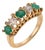 1910s Edwardian Emerald Diamond 18k Yellow Gold Ring, Size 5.25 For Sale