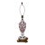 Cranberry Glass and Brass Lamp Vintage Table Bohemian Czech Hand Painted For Sale