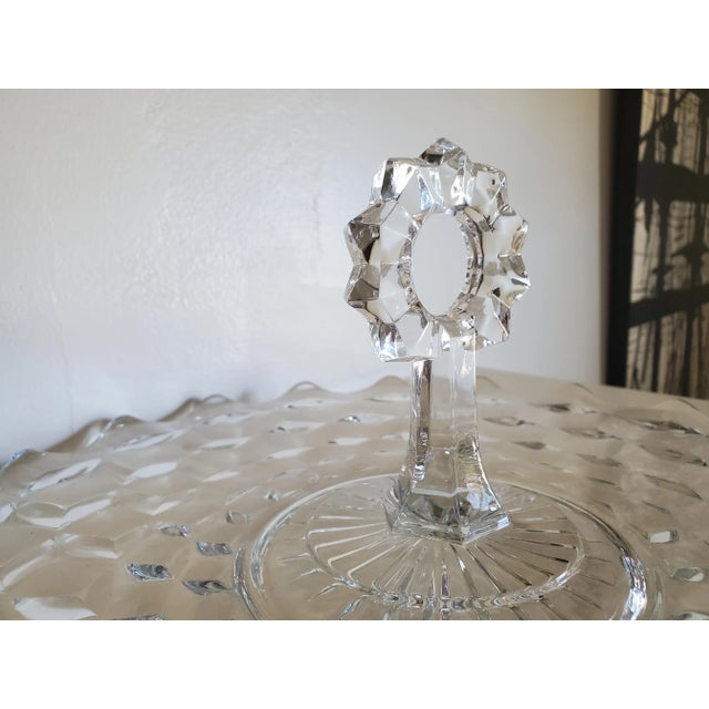 Vintage Cut Glass Serving Tray For Sale - Image 4 of 6