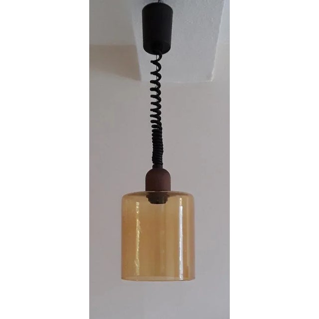 Vintage Yellow Glass Ceiling Lamp, 1970s For Sale - Image 6 of 6