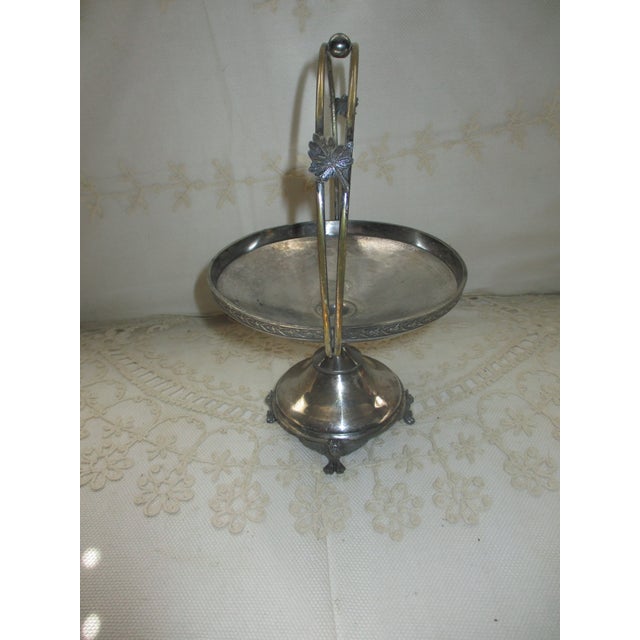 Art Nouveau Antique Pairpoint MFG Co Ornate Silverplate With Griffin Feet Brides Basket For Sale - Image 3 of 7