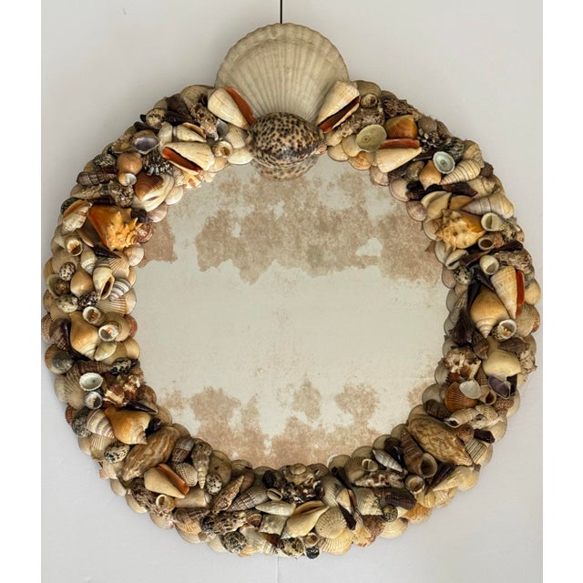 The patina on this vintage shell wall mirror certainly tells a story of a bygone era. Beautiful, interesting shells...