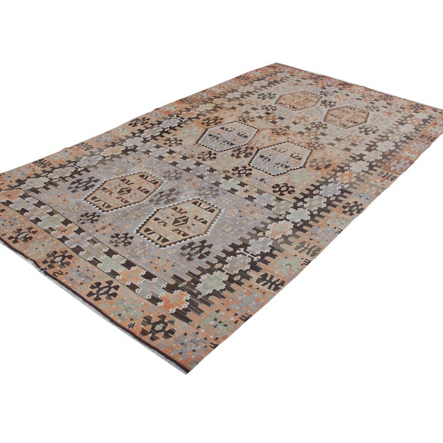 Vintage Decorative Turkish Kilim Rug For Sale - Image 4 of 6