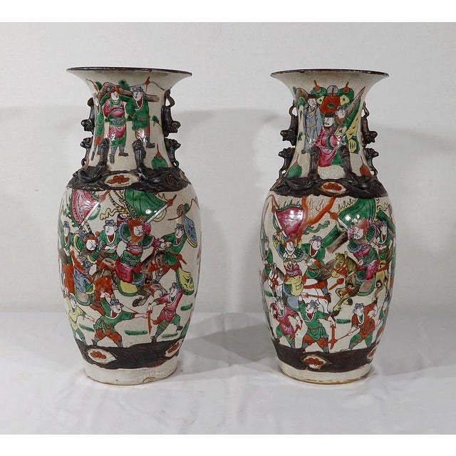 Chinese Nankin Porcelain Vases, 1890s, Set of 2 For Sale - Image 6 of 18