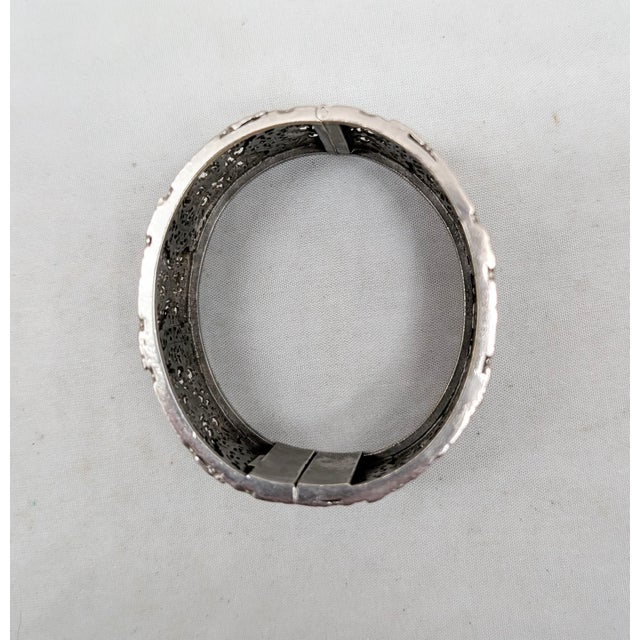 Vintage Art Deco Signed Napier Silvertone Filigree Cuff Bracelet For Sale In Philadelphia - Image 6 of 13